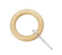 GARDINIA Anneaux pour Tringles à Rideaux Ø 25 mm, avec Crochets pour Rideaux, 10 pièces, Largeur d'Anneau 8,5 mm, Bois, Buche