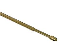 GARDINIA Barre de Vitrage, Embouts d'Extrémité en Plastique et Crochets à Vis Inclus, Extensible, 100-160 cm, Chrome, Métal/Plastique