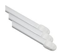 GARDINIA Barre de Vitrage, Embouts d'Extrémité en Plastique et Crochets à Vis Inclus, Extensible, 40-65 cm, Mates Argentés, Métal/Plastique (Lot de 3)