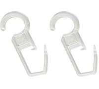 GARDINIA Crochet à Plis pour Anneaux de Rideaux, pour Ø 25 mm et Ø 28mm, 10 pièces, Plastique, Transparent (Lot de 2)