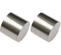 GARDINIA Embout de Tringle à Rideau, 2 Pièces, Série Chicago, Diamètre de 200 mm, Métal, Finition en Acier Inoxydable (Lot de 2)
