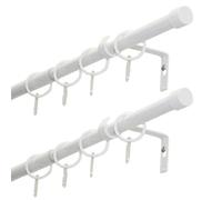 GARDINIA Embouts de tringle à rideaux, ensemble de 2 pièces, 1 rail, Ø 19/16 mm, tringle à rideaux extensible des deux côtés, 120-190 cm ou 180-310 cm, blanc