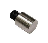 Gardinia Embouts d'Extrémité pour Tringles à Rideaux, 2 x Embouts d'Extrémité Ball, Métal, Aspect INOX, Ø 25 mm