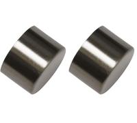 Gardinia Embouts d'Extrémité pour Tringles à Rideaux, 2 x Embouts d'Extrémité Konus, Série Windsor, Métal, Aspect INOX, Ø 25 mm (Lot de 2)