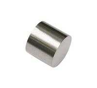 Gardinia Embouts d'Extrémité pour Tringles à Rideaux, 2 x Embouts d'Extrémité Patrone, Série Memphis, Métal, Aspect INOX, Ø 16 mm