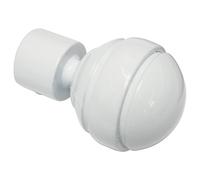 Gardinia Embouts pour Tringle à Rideau, 2 Embouts Boule, Série Chicago, Métal, Blanc, Diamètre: 20 mm