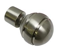 Gardinia Embouts pour Tringle à Rideau, 2 Embouts Boule, Série Chicago, Métal, Effet INOX, Diamètre: 20 mm
