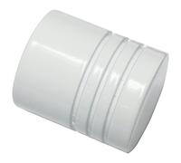 Gardinia Embouts pour Tringle à Rideau, 2 Embouts Cylindre, Série Chicago, Métal, Blanc, Diamètre: 20 mm