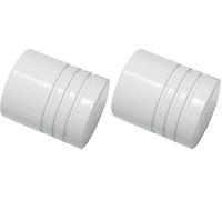 GARDINIA Embouts pour tringle à rideau, 2 embouts cylindre, Série Chicago, Métal, Blanc, Diamètre: 20 mm (Lot de 2)