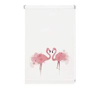 Gardinia Enrouleur Digiprint Flamant Rose, Fixation par Serrage, Store à lumière du Jour avec Impression numérique, Opaque, Toutes Les pièces de Fixation incluses, Blanc/décor, 100 x 150 cm (lxH)