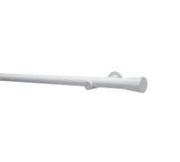 GARDINIA Ensemble de tringle à rideaux Korfu (164 cm, Ø 28 mm, blanc) - Tringle à rideaux moderne en kit complet, 1 rail, supports et embouts pour fixation murale inclus