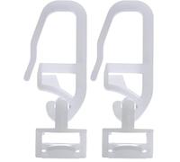 GARDINIA Glissière à Clipser Maxi avec Crochet Pliant Inclus, 20 Pièces, Plastique, Blanc (Lot de 2)