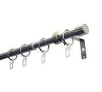Gardinia Jeu de Tringles à Rideaux Cap 1 Rail Ø 19/16 cm 180-310 cm, Aspect Acier Inoxydable, Extensible des 2 Côtés