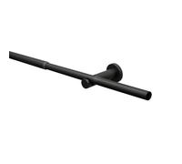 GARDINIA Jeu de tringles à Rideaux Sol, 1 Voie, Garniture complète avec matériel de Fixation, Tringle à Rideaux Extensible, Ø 16/19 mm, 120-210 cm, métal, Nickel Noir