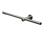 GARDINIA Jeu de tringles à Rideaux Sol, 1 Voie, Garniture complète avec matériel de Fixation, Tringle à Rideaux Extensible, Ø 16/19 mm, 120-210 cm, métal, Aspect INOX