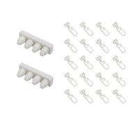 GARDINIA Kit d'accessoires pour rails de rideaux en aluminium, embouts et patins à clic Maxi avec crochets plissés, plastique, blanc