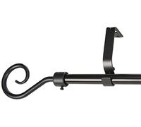 GARDINIA Kit de tringle à rideau "Hook", Ensemble complet avec matériel de fixation inclus, Longueur: 130-240 cm, Noir