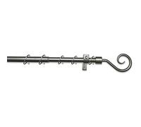 GARDINIA Kit de tringle à rideau "Hook", Ensemble complet avec matériel de fixation inclus, Longueur: 130-240 cm, Argenté
