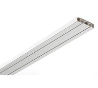 Gardinia Kit de Tringle à Rideaux - Kit Complet avec Tringle à 2 Rails intérieurs - Kit de Montage Inclus - 120 cm - Blanc