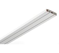 GARDINIA Kit de Tringle à Rideaux - Kit complet avec tringle à 2 rails intérieurs - Kit de montage inclus - 120 cm - Blanc (Lot de 6)