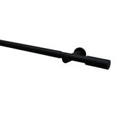 GARDINIA Kit de Tringles à Rideaux, 1 rail, cylindre, Ø 22/25 mm, 100-190 cm, Extensible, métal, noir mat