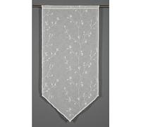 GARDINIA Panneaux en Pointe avec Broderie Florale, Décoration de fenêtre, Semi-Transparent, Blanc, 60 x 120 cm