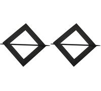 GARDINIA Pince Décorative Uranus avec Baguette, Support de Fronces pour Rideaux pour décorer/froncer des Tissus et des Rideaux, Dimensions extérieures Ø 14,5 cm, Métal, Noir (Lot de 2)