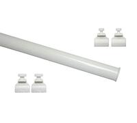 GARDINIA Profil Inférieur à Clipser sur les Rideaux à Panneaux, Bande Adhésive Incluse, Aluminium, 60 cm, Blanc