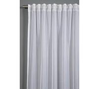 Gardinia Rideau à Passants Dissimulés Et Galon Fronceur, Voile Uni, Translucide et Transparent, Blanc, 300 x 245 cm
