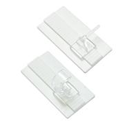 GARDINIA Set de Supports Adhésifs Universels pour Tringle à Vitrage et Tringle à Rideau de Café, 2 plaques de 5 x 2,5 cm (Lxl), 2 crochets et 2 supports en demi-cercle, Plastique, Blanc Transparent
