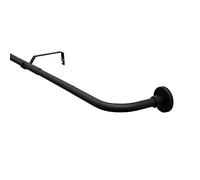 Gardinia Set de Tringles à Rideaux Lisa, 1 Voie avec Coude, Diamètre 16/19 mm, Extensible, Longueur 130-180 cm, Noir Mat