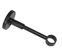 GARDINIA Support avec Plaque de Montage métallique pour Barre à Rideaux, pour 1 Tringle, Fermée, Pièces de Montage incluses, Série Chicago, Ø 20 mm, métal, Noir Mat