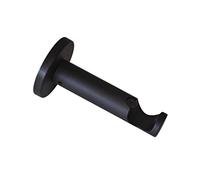 GARDINIA Support avec Plaque de Montage métallique pour Barre à Rideaux, pour 1 Tringle, Ouvert, Pièces de Montage incluses, Série Chicago, Ø 20 mm, métal, Noir Mat