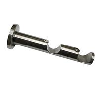 Gardinia Support Combiné Ø 25/25 mm, 2 Voies, Aspect Acier Inoxydable, 8/6 cm