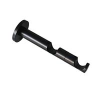 GARDINIA Support Combiné Double avec Plaque de Montage Métallique pour Barrres à Rideaux/Tringle à Rideaux, pour 2 Tringles, Ø 20 mm, Ouvert, série Chicago, Noir Mat