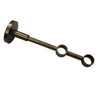 Gardinia Support de Tringle à Rideau Double avec Plaque de Fixation en métal, pour 2 tringles, Support fermé, Matériel de Fixation Inclus, Série Chicago, Diamètre: 20 mm, Couleur: Bronze