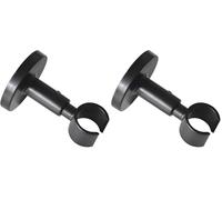 GARDINIA Support Plafond pour Barre à Rideaux, avec Plaque de Montage en Métal, pour 1 Tringle, Ouvert, Pièces de Montage incluses, Série Chicago, Ø 20 mm, Noir Mat (Lot de 2)
