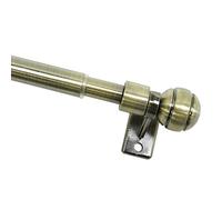 Gardinia Tringle à Rideau de café Meran, 2 Supports et matériel de Fixation à Visser Inclus, Barre Extensible, Diamètre: 8/10 mm, Longueur: 80-140 cm, Couleur: Laiton-Antique