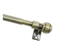 GARDINIA Tringle à rideau de café Meran, 2 supports et matériel de fixation à visser inclus, Barre extensible, Diamètre: 8/10 mm, Longueur: 60-100 cm, Couleur: Laiton-antique