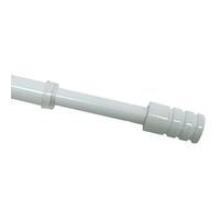 GARDINIA Tringle de vitrage cylindrique, Barre métalique avec 2 gonds de fixation inclus, Barre extensible, Diamètre: 10 mm, Longueur: 60-85 cm, Blanc