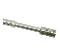 Gardinia Tringle de vitrage cylindrique, Barre métalique avec 2 gonds de Fixation Inclus, Barre Extensible, Diamètre: 10 mm, Longueur: 60-85 cm, Effet INOX