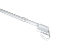GARDINIA Tringle de Vitrage - Extensible - Montage sans perceuse ni vis - Diamètre 10/12 mm - Longueur 40-75 cm - Métallique - Blanc