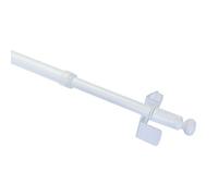 Gardinia Tringle de vitrage, Fixation par Pression, Barre Extensible, Pose sans vis et sans perçage, Press&Go Filigrano, Boule, Diamètre: 8/10 mm, Longueur: 50-80 cm, Métal, Blanc