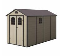 Abri de Jardin en Résine Gardiun Alessia C 6,88 m² 366x188x225 cm avec Plancher et Fenêtres Beige