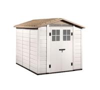 Gardiun Abri en résine Tuscany Evo 240 6 m² 230 x 262 x 220 cm Blanc/Beige