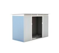 GARDIUN KIS12135 Abri Métallique Rutland 3,93 m² Extérieur 142 x 277 x 184 cm Acier Galvanisé Silver/Blanc