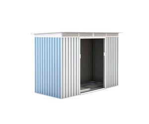 GARDIUN KIS12135 Abri Métallique Rutland 3,93 m² Extérieur 142 x 277 x 184 cm Acier Galvanisé Silver/Blanc