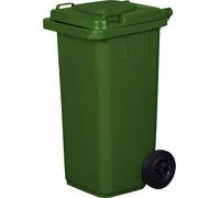 GARDIVO Poubelle 120 litres Poubelle pour déchets résiduels Poubelle avec 2 roues silencieuses Couvercle rabattable avec deux poignées Vert