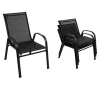 Gardlov 27566 Lot de 4 chaises de jardin empilables, noires