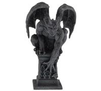 Gargouille du diable rampant sur le piédestal, fabriquée en pierre artificielle et peinte à la main, collection Veronese, 708-78402